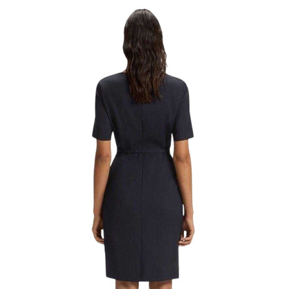 Dark Blue - Back - Boss Womens-Ladies Daleah Boat Neck Short-Sleeved Shift Dress