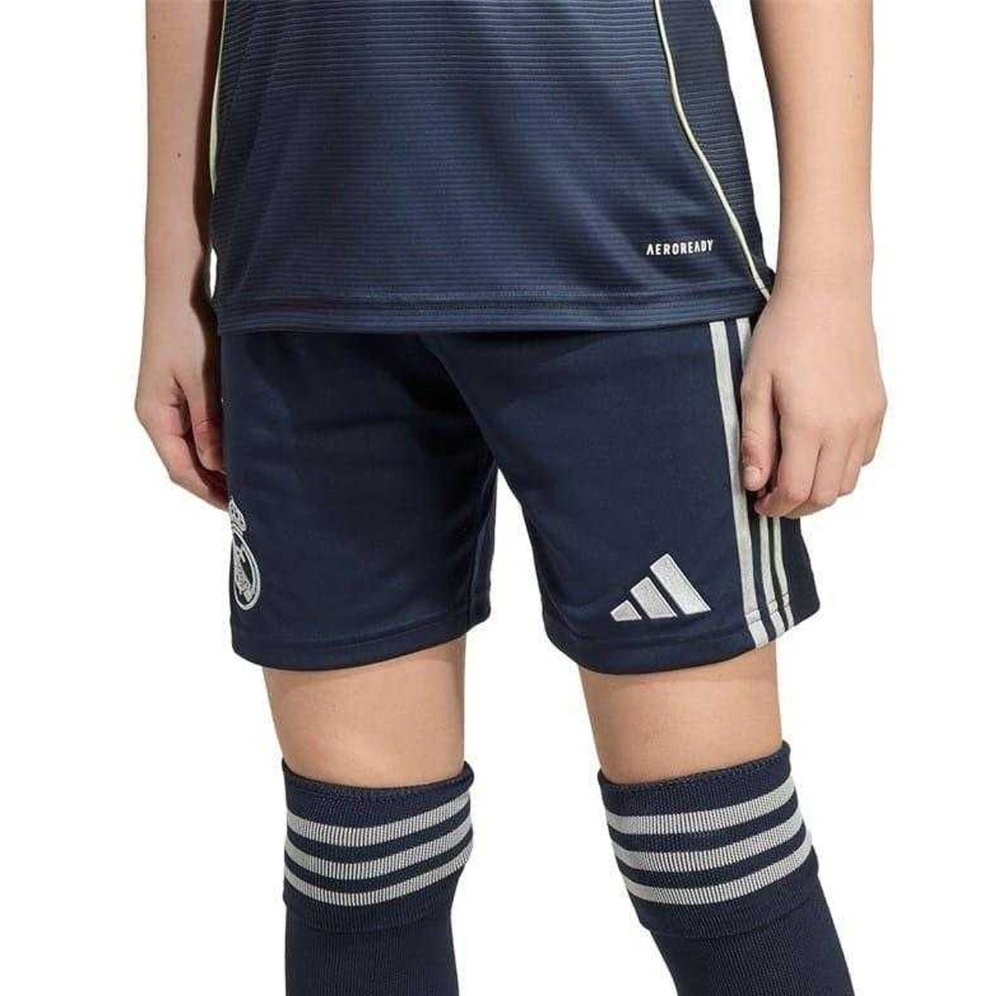 Blue - Front - Adidas Childrens-Kids 2025-2026 Real Madrid CF Away Shorts