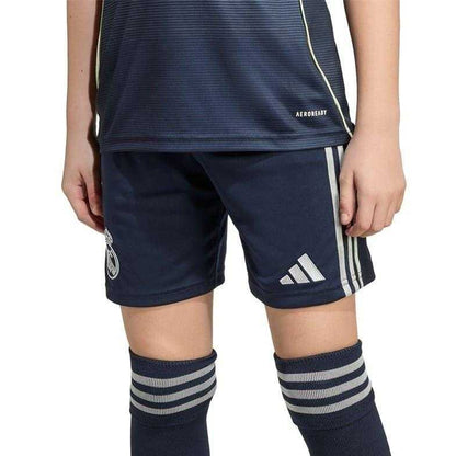 Blue - Front - Adidas Childrens-Kids 2025-2026 Real Madrid CF Away Shorts