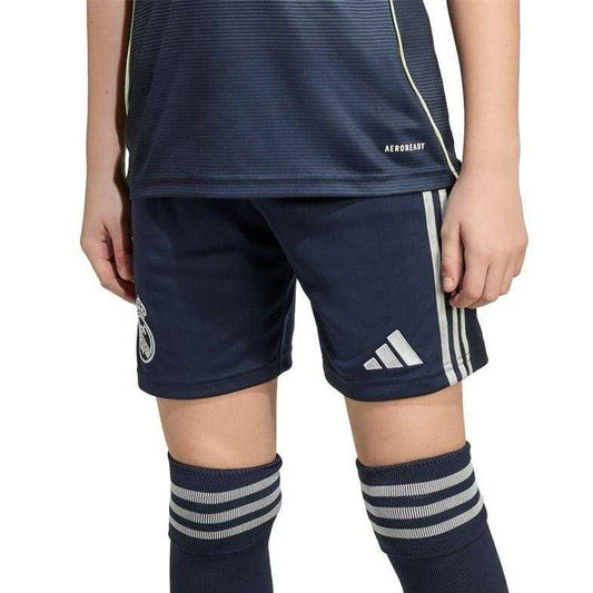 Blue - Front - Adidas Childrens-Kids 2025-2026 Real Madrid CF Away Shorts