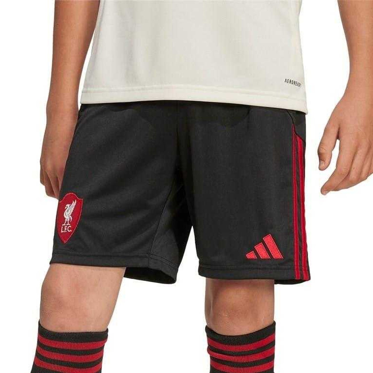 Black - Front - Adidas Childrens-Kids 25-26 Liverpool FC Away Shorts