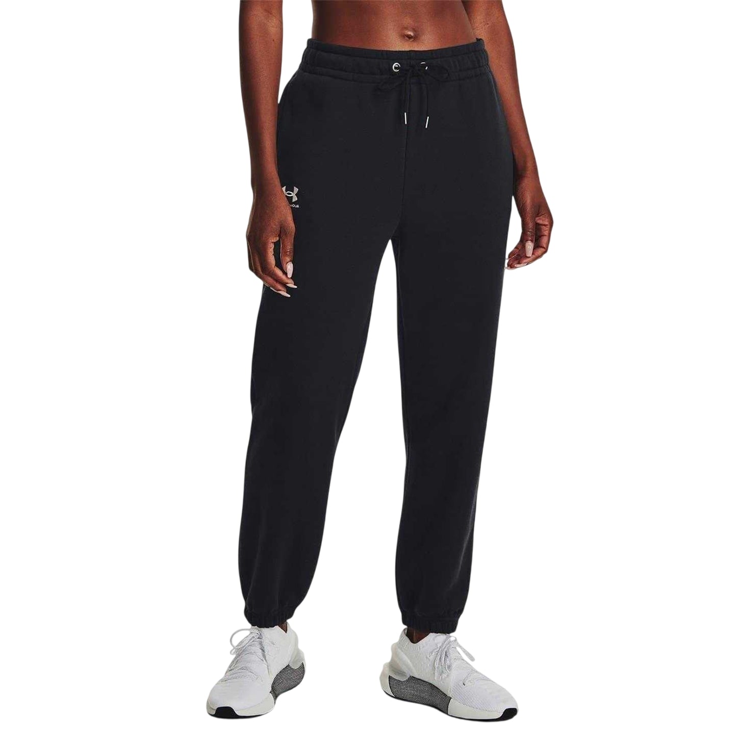 Black - Side - Under Armour Womens-Ladies Essential Jogging Bottoms