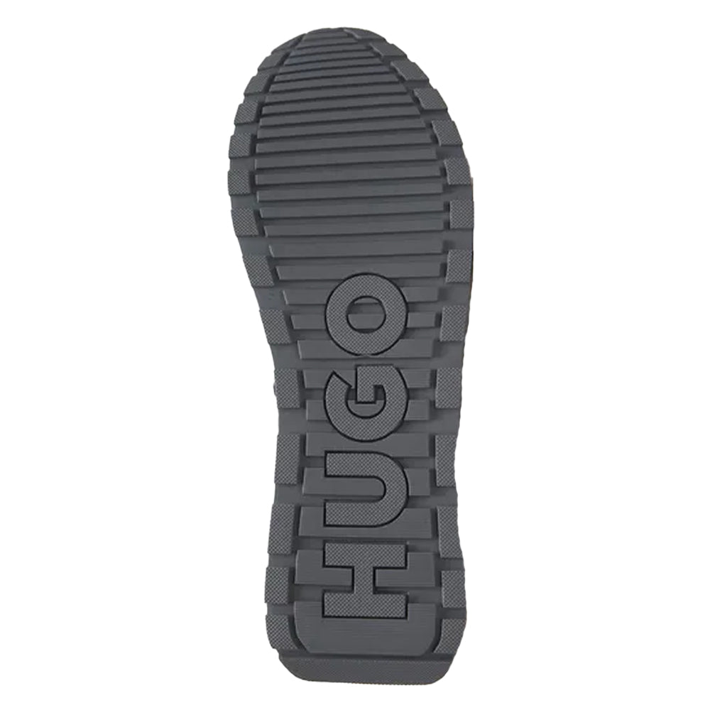 Grey - Side - Hugo Mens Icelin Suede Panel Running Trainers