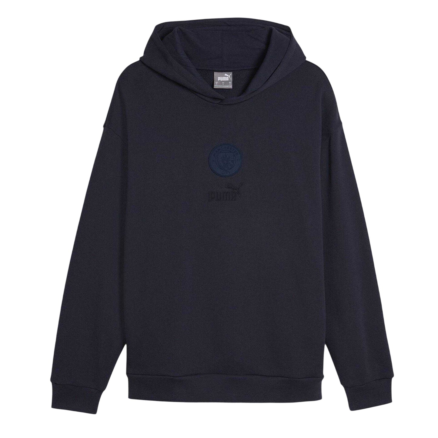 New French Navy - Front - Puma Mens Manchester City FC Cotton Blend Hoodie