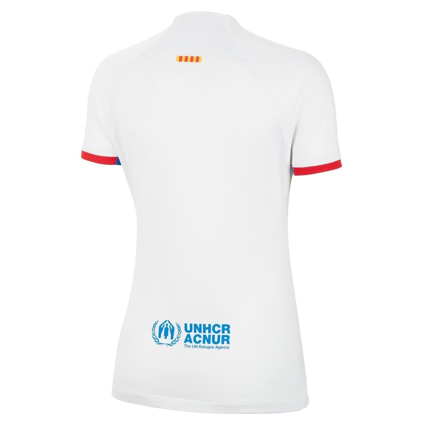 White-Uni Red - Back - Nike Womens-Ladies FC Barcelona Away Shirt