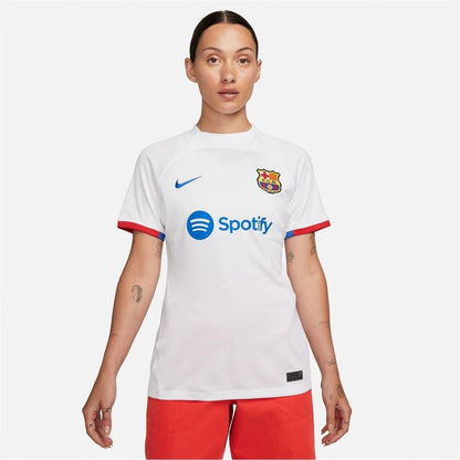 White-Uni Red - Lifestyle - Nike Womens-Ladies FC Barcelona Away Shirt