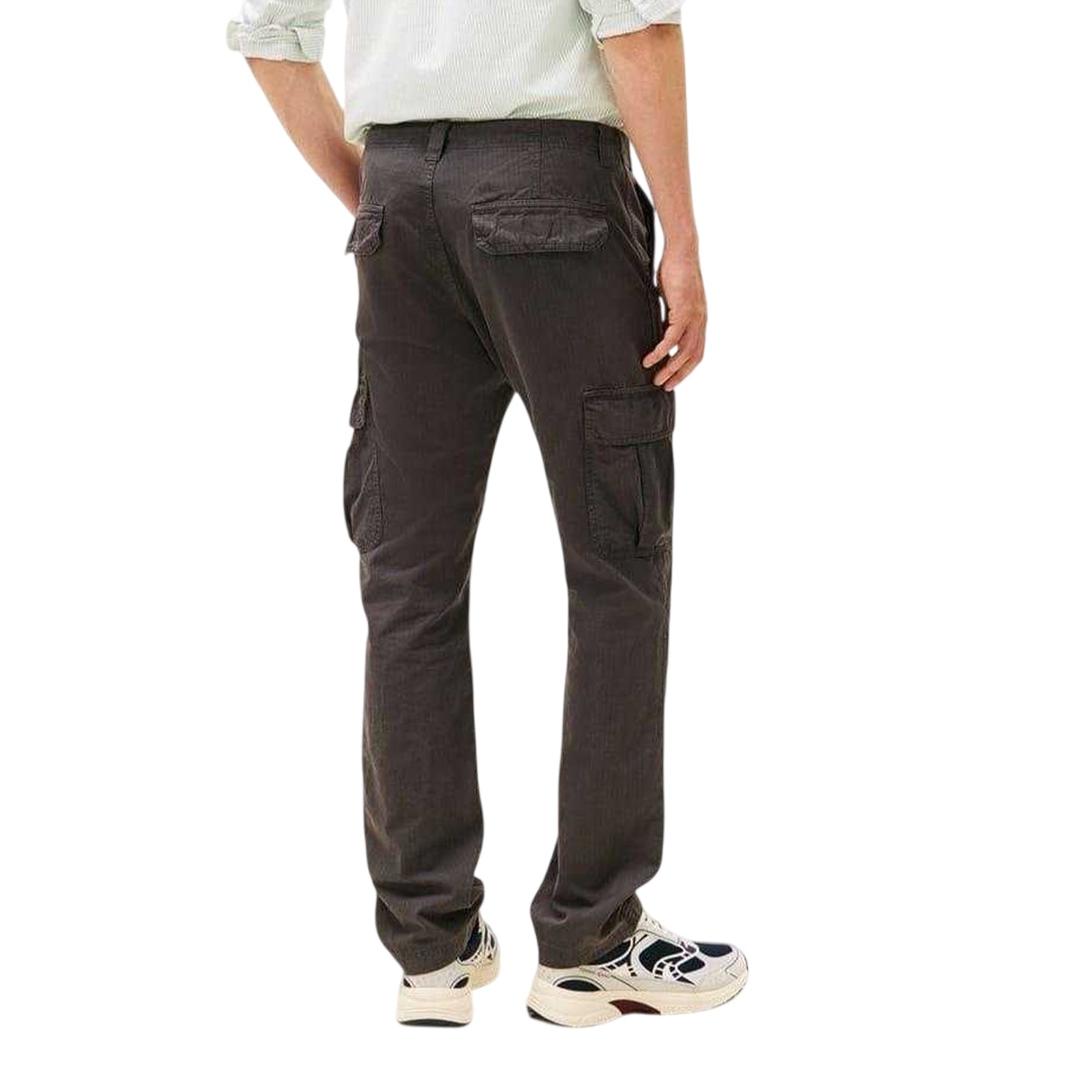 Washed Black - Back - Tommy Jeans Mens Ryan Cargo Trousers