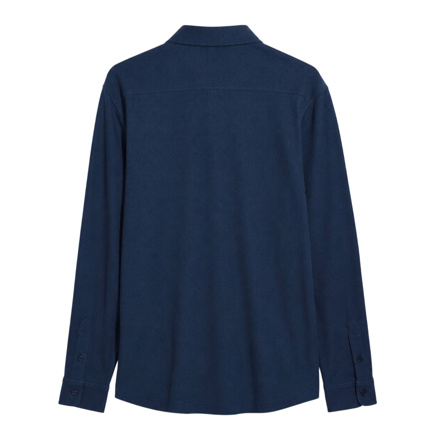 True Navy - Back - Farah Mens Textured Regular Long-Sleeved Shirt