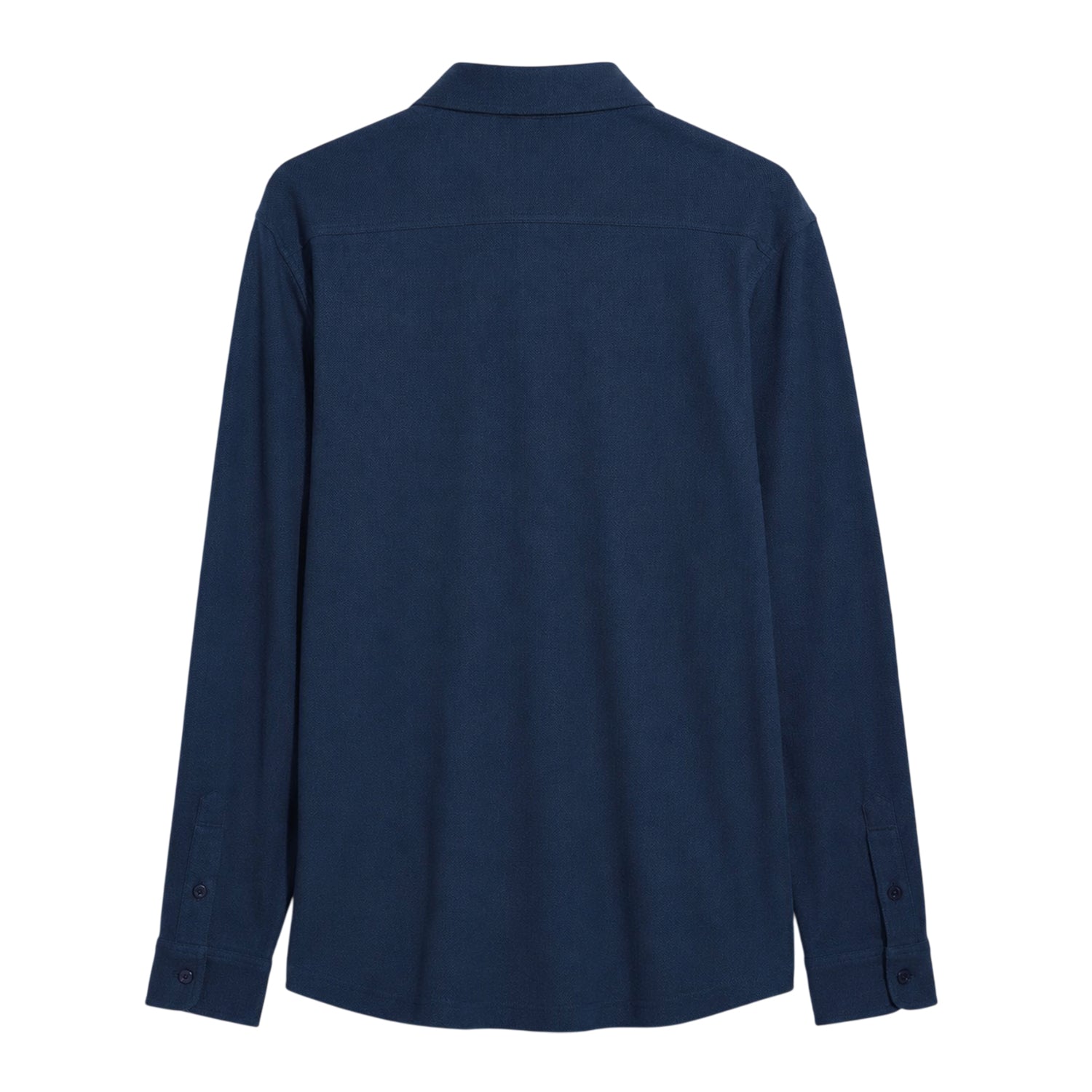 True Navy - Back - Farah Mens Textured Regular Long-Sleeved Shirt