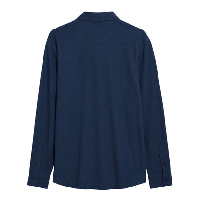 True Navy - Back - Farah Mens Textured Regular Long-Sleeved Shirt
