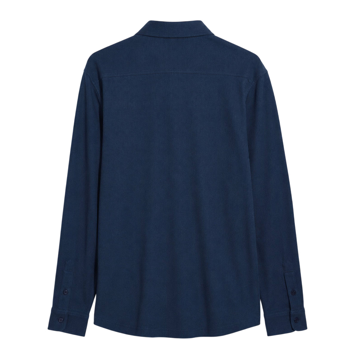 True Navy - Back - Farah Mens Textured Regular Long-Sleeved Shirt
