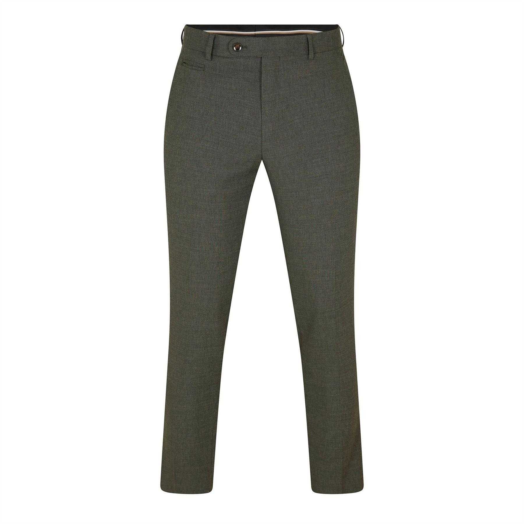 Dark Green - Front - Boss Mens H-Genius Straight Leg Trousers