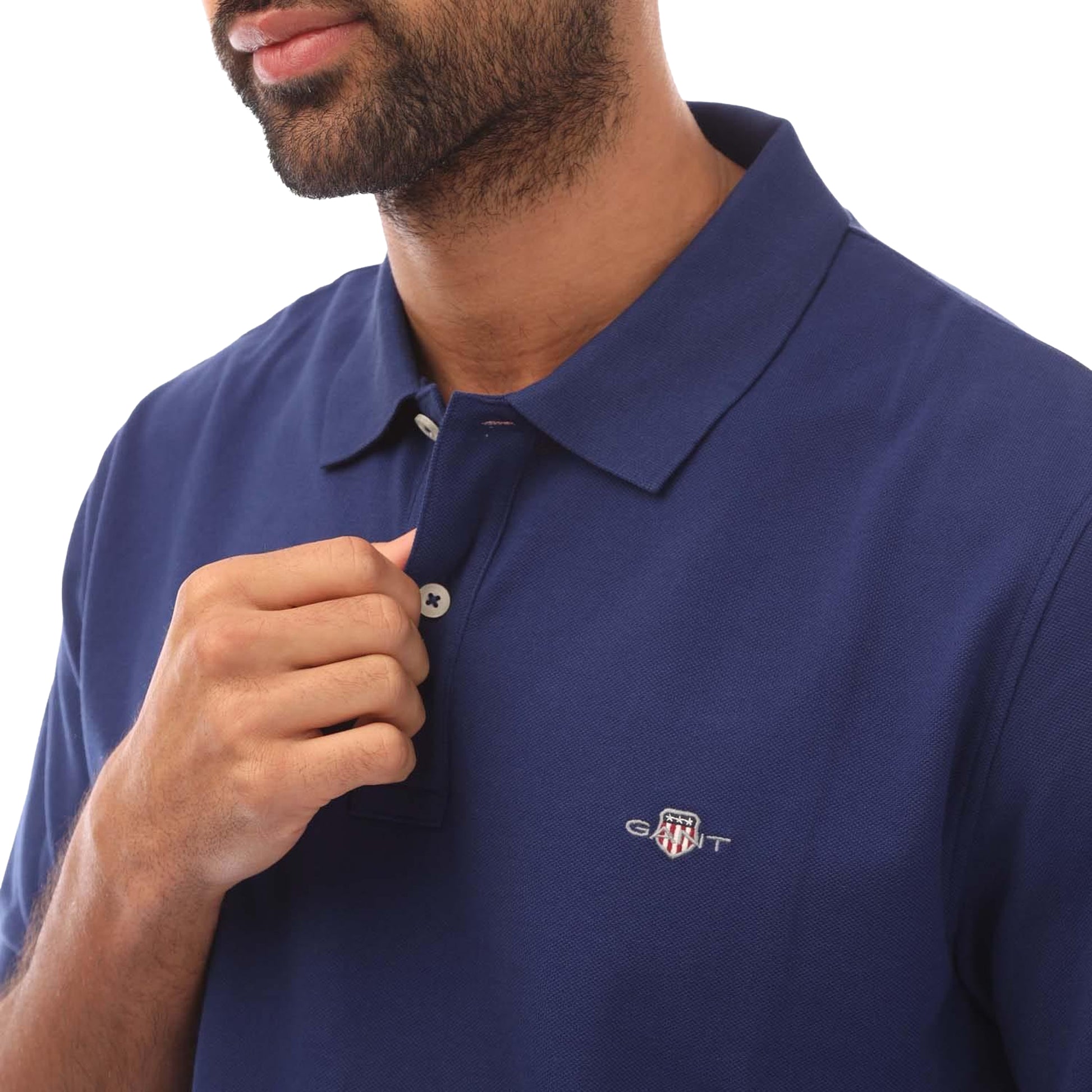 Navy - Lifestyle - Gant Mens Shield Logo Pique Polo Shirt