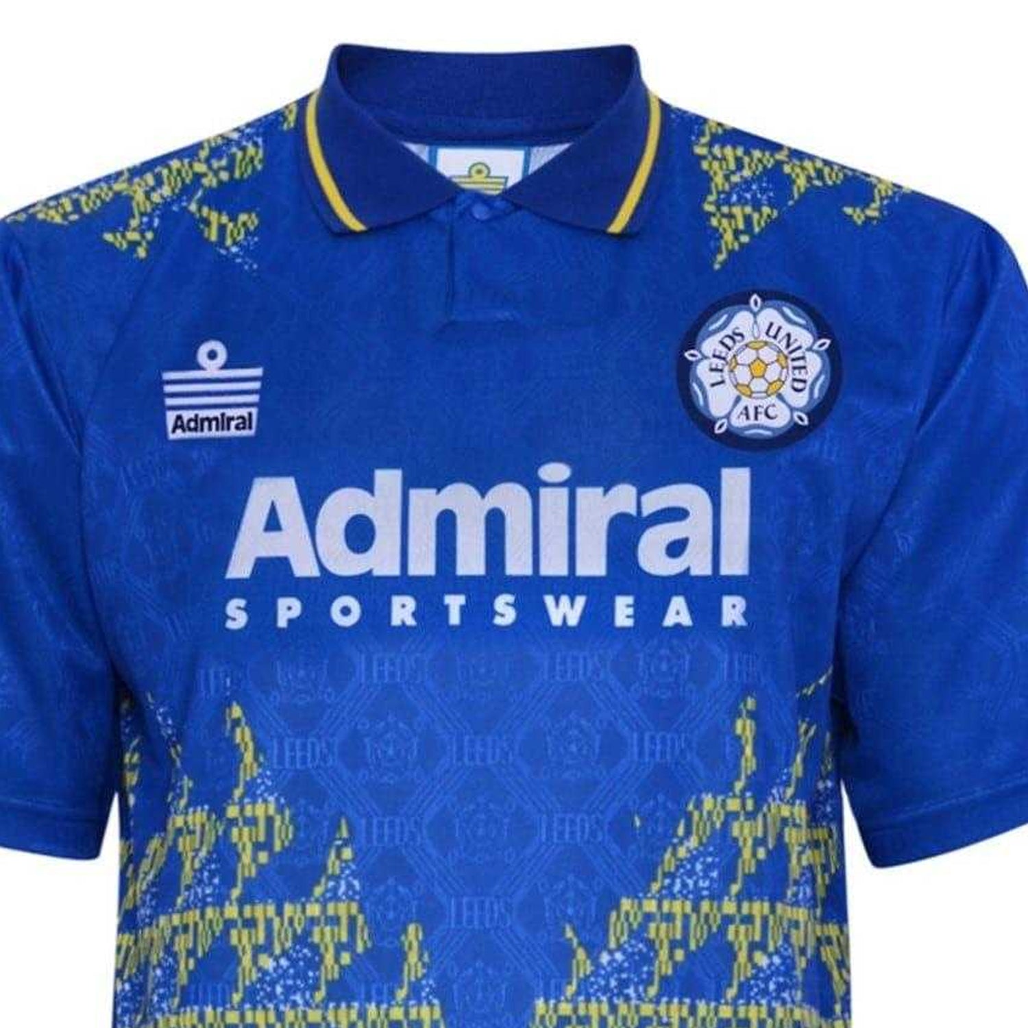 Blue-Yellow - Side - Score Draw Mens 1993 Leeds United FC Away Shirt