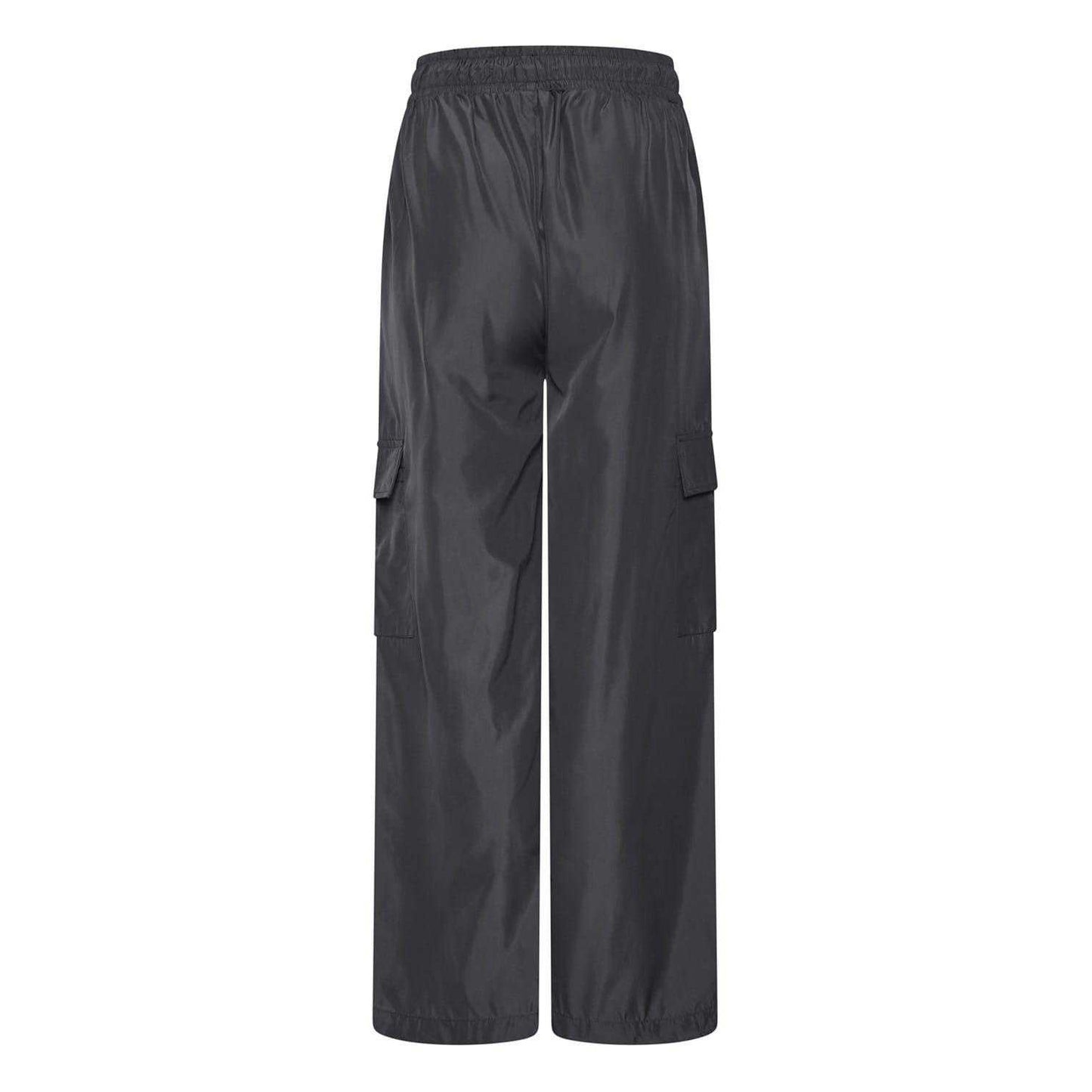Graphite - Back - Gym King Womens-Ladies Satin Combat Trousers