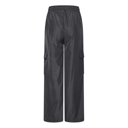 Graphite - Back - Gym King Womens-Ladies Satin Combat Trousers
