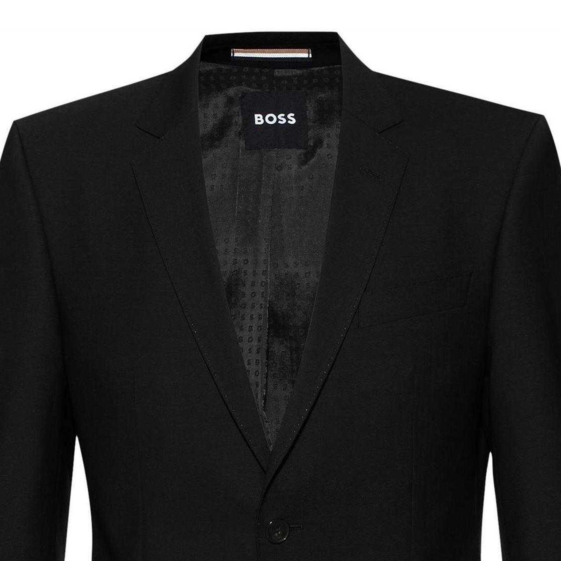 Black - Side - Boss Mens H-Huge Single-Breasted Slim Suit Jacket