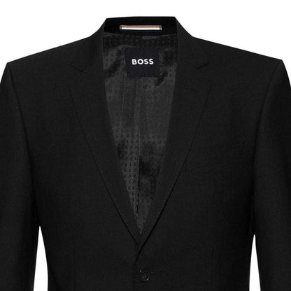 Black - Side - Boss Mens H-Huge Single-Breasted Slim Suit Jacket