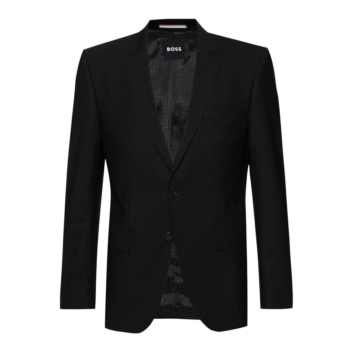 Black - Front - Boss Mens H-Huge Single-Breasted Slim Suit Jacket