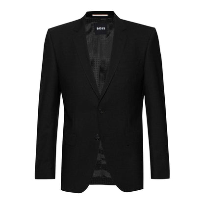 Black - Front - Boss Mens H-Huge Single-Breasted Slim Suit Jacket