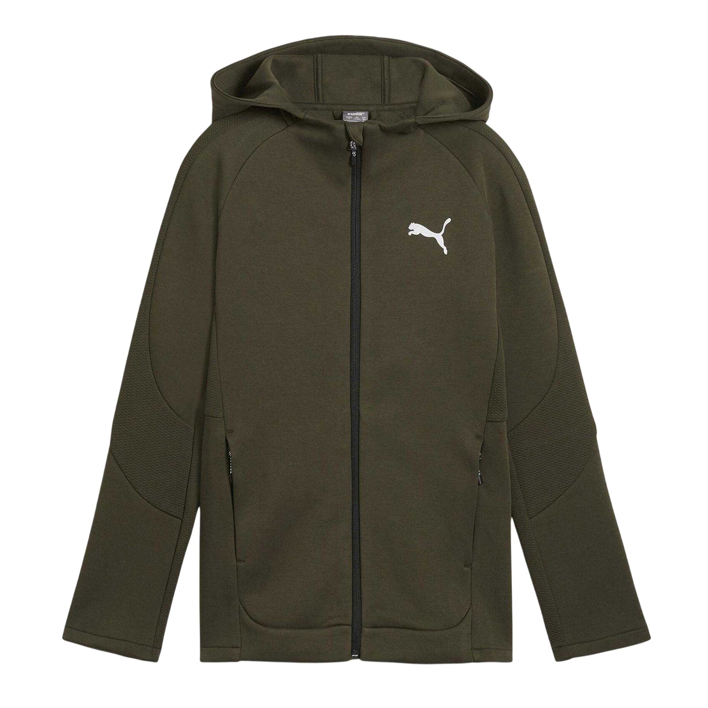 Dark Olive - Front - Puma Childrens-Kids Full Zip Hoodie