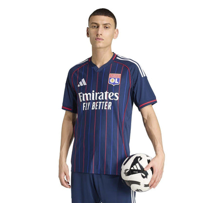 Blue - Side - Adidas Mens 2025-2026 Olympique Lyonnais Away Shirt