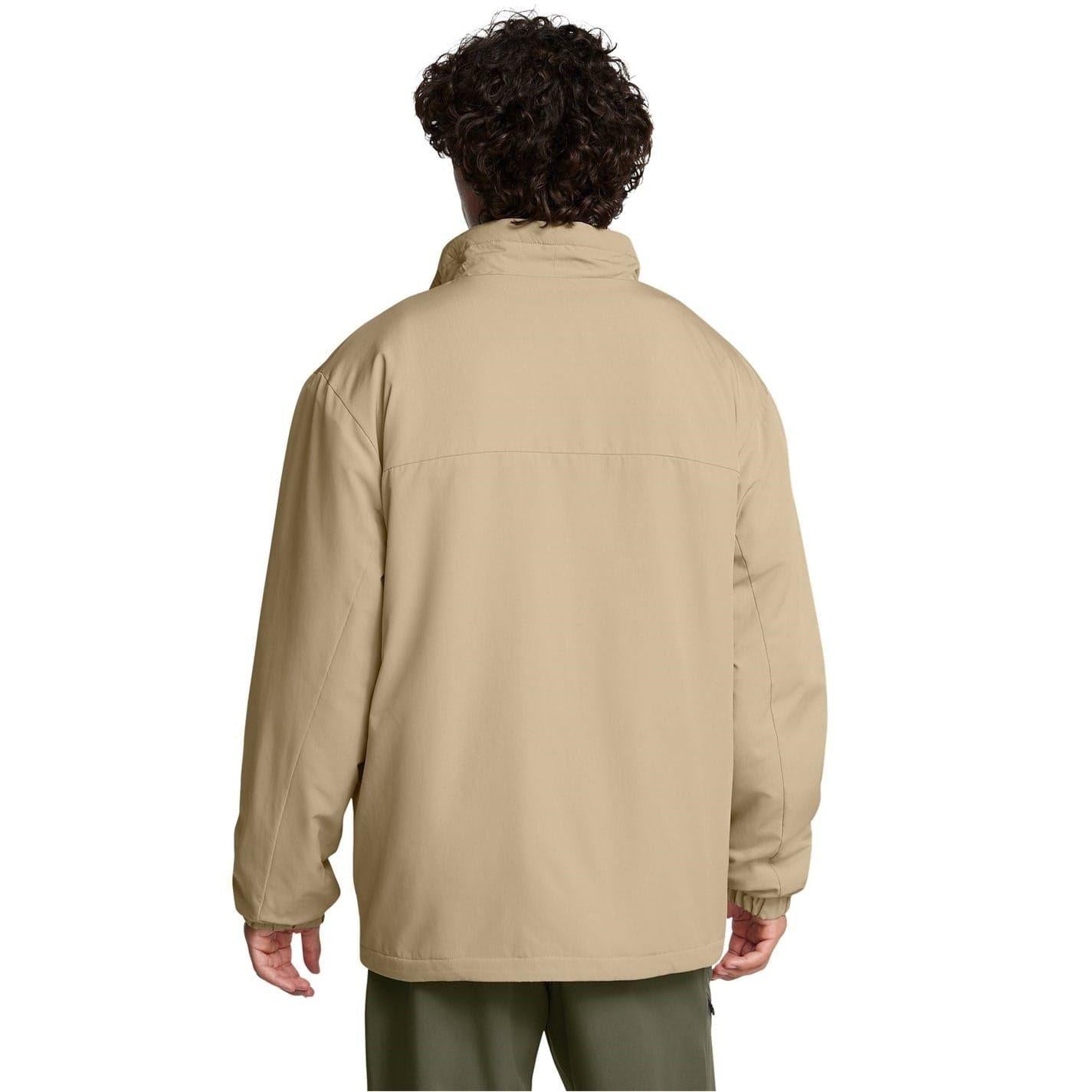Brown - Side - Under Armour Mens Chest Pocket Relaxed Fit Soft Shell Jacket