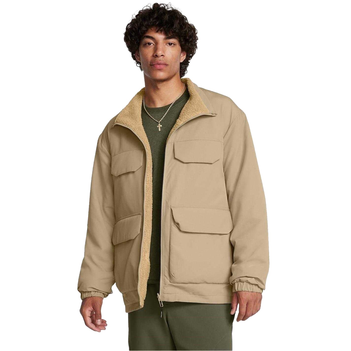 Brown - Lifestyle - Under Armour Mens Chest Pocket Relaxed Fit Soft Shell Jacket