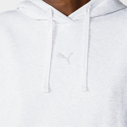 Ice Grey Marl - Side - Puma Womens-Ladies Essentials Oversized Hoodie