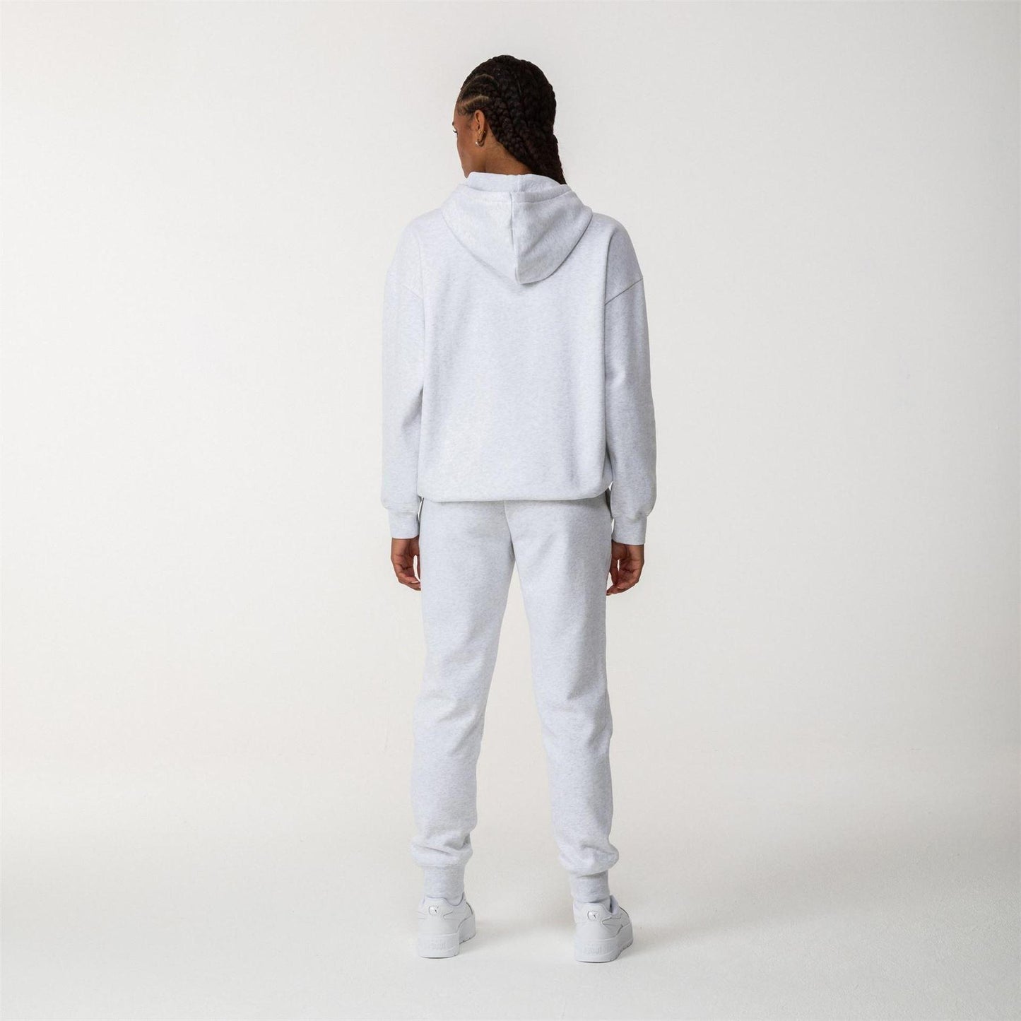 Ice Grey Marl - Pack Shot - Puma Womens-Ladies Essentials Oversized Hoodie