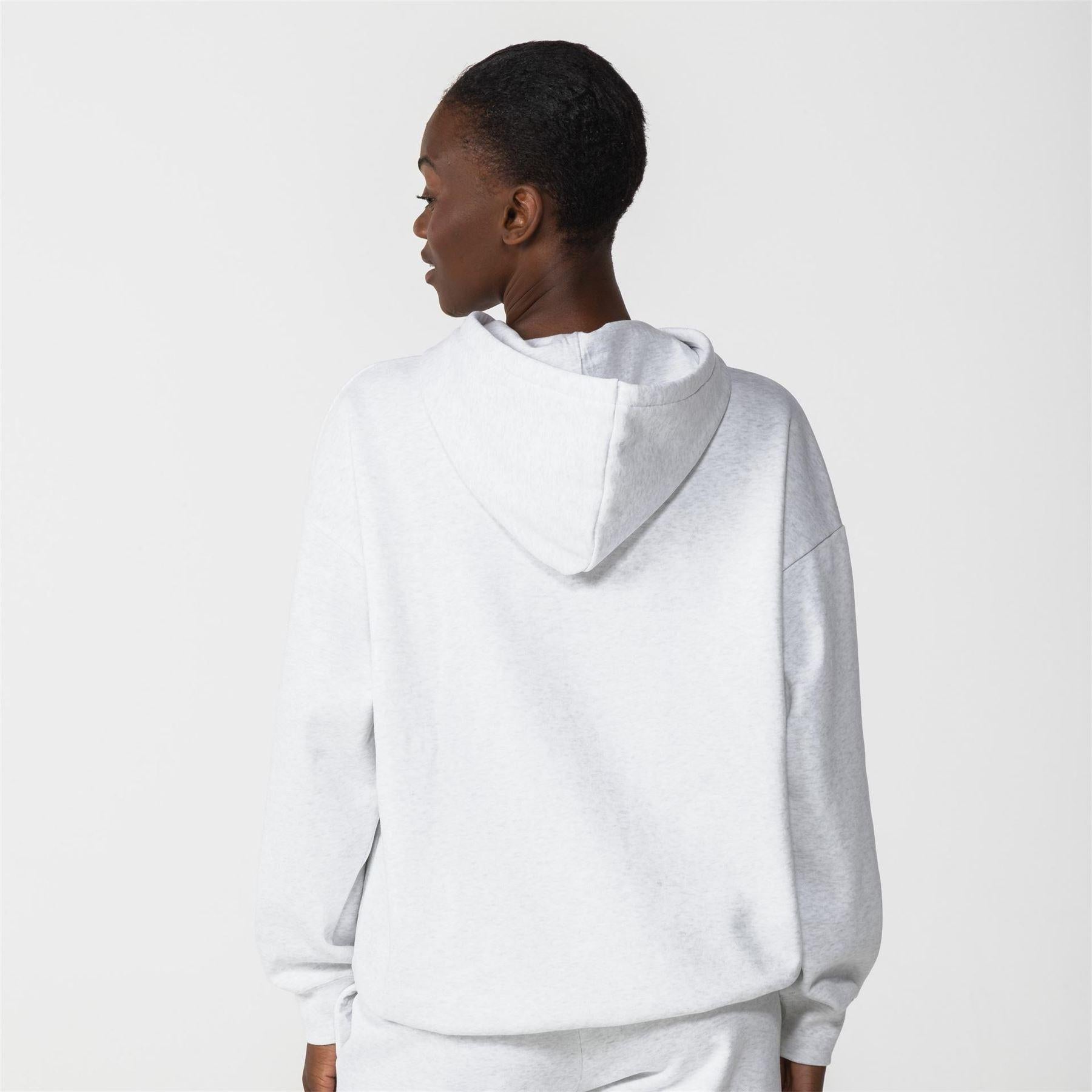 Ice Grey Marl - Close up - Puma Womens-Ladies Essentials Oversized Hoodie