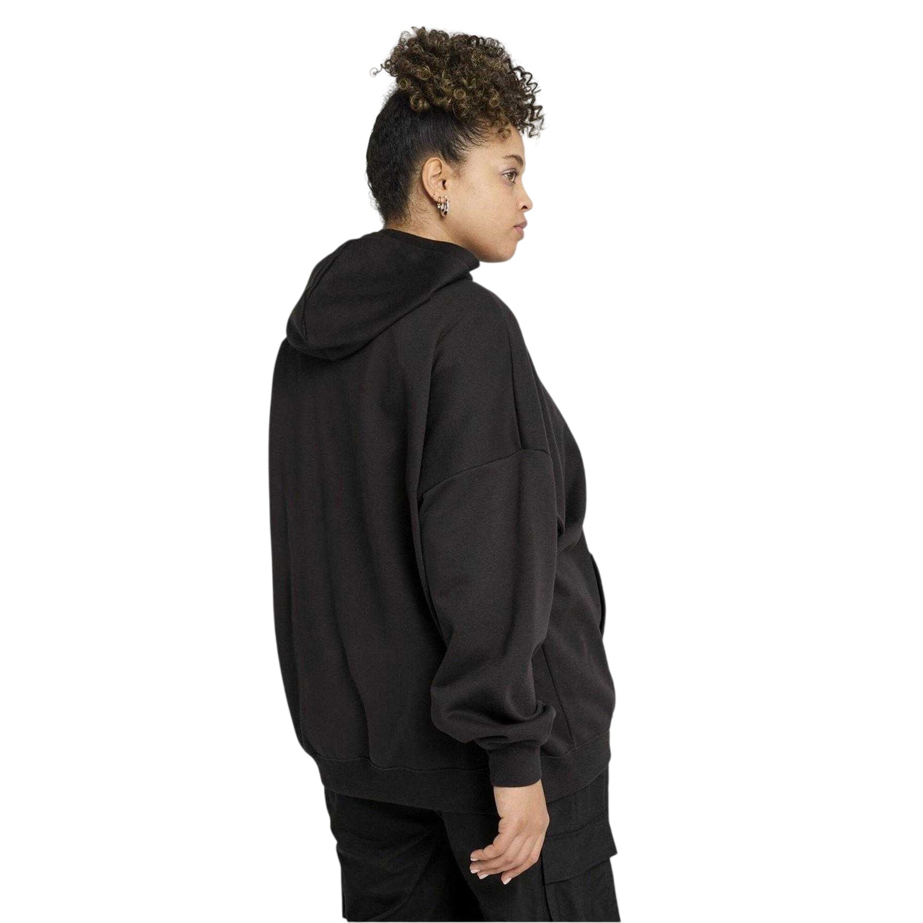 Black - Side - Puma Womens-Ladies Essentials Oversized Hoodie