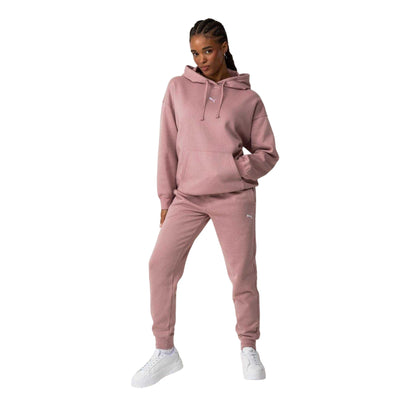 Mauve - Side - Puma Womens-Ladies Essentials Oversized Hoodie