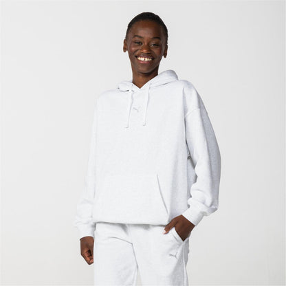 Ice Grey Marl - Front - Puma Womens-Ladies Essentials Oversized Hoodie