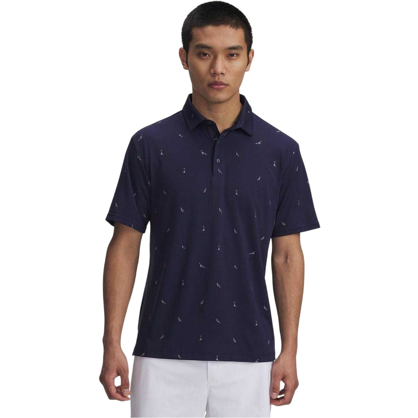 Navy - Front - Under Armour Mens Printed Polo Shirt
