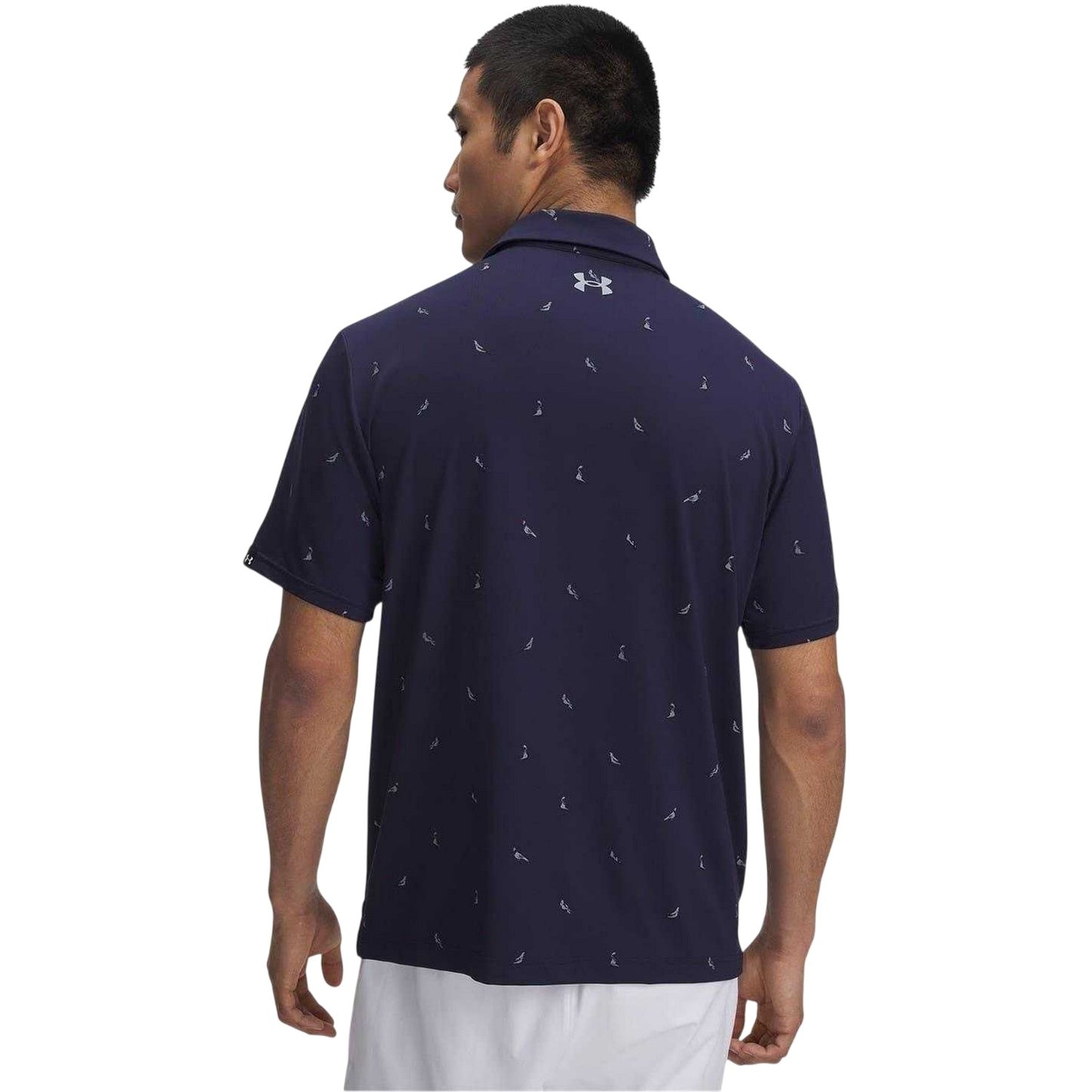 Navy - Back - Under Armour Mens Printed Polo Shirt