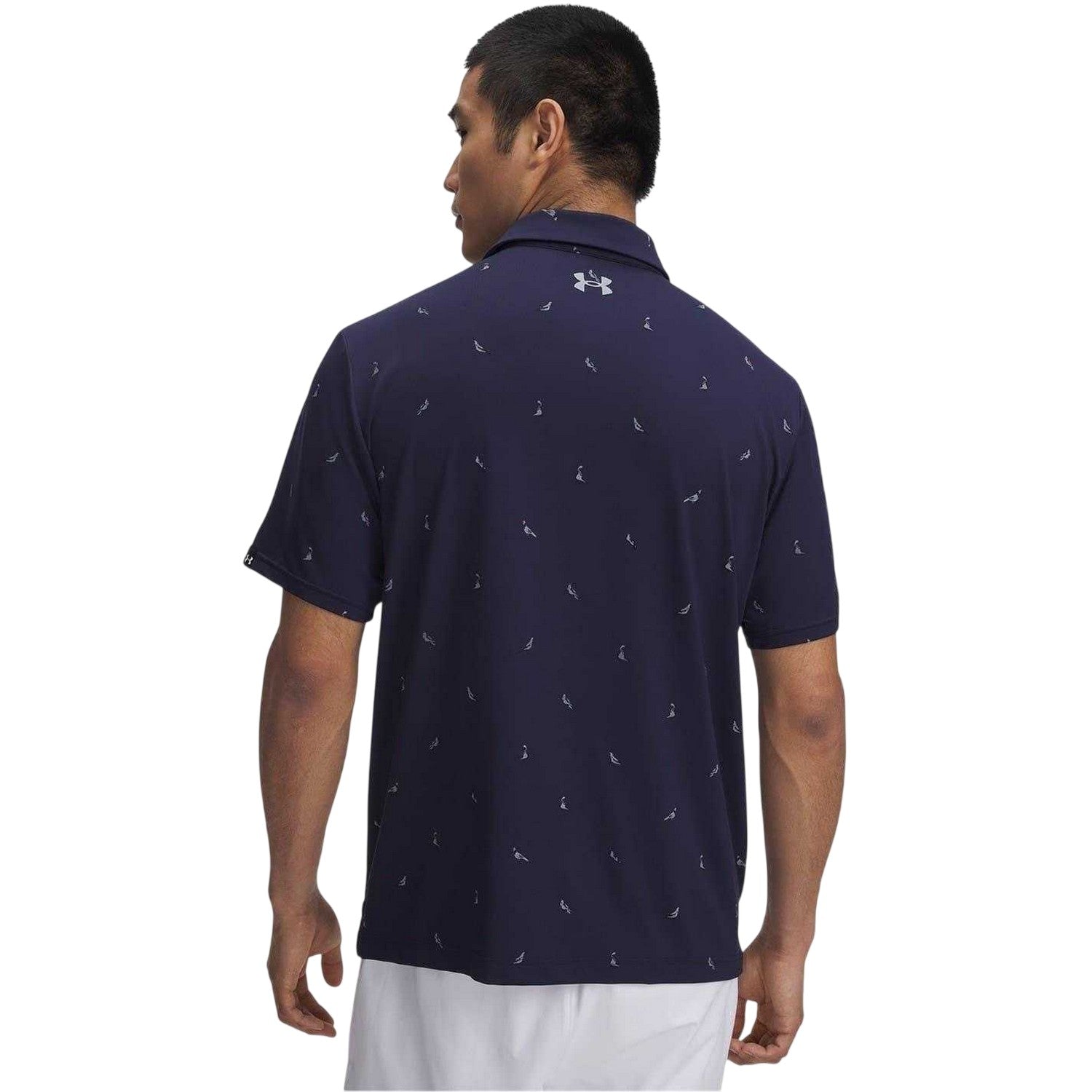 Navy - Back - Under Armour Mens Printed Polo Shirt
