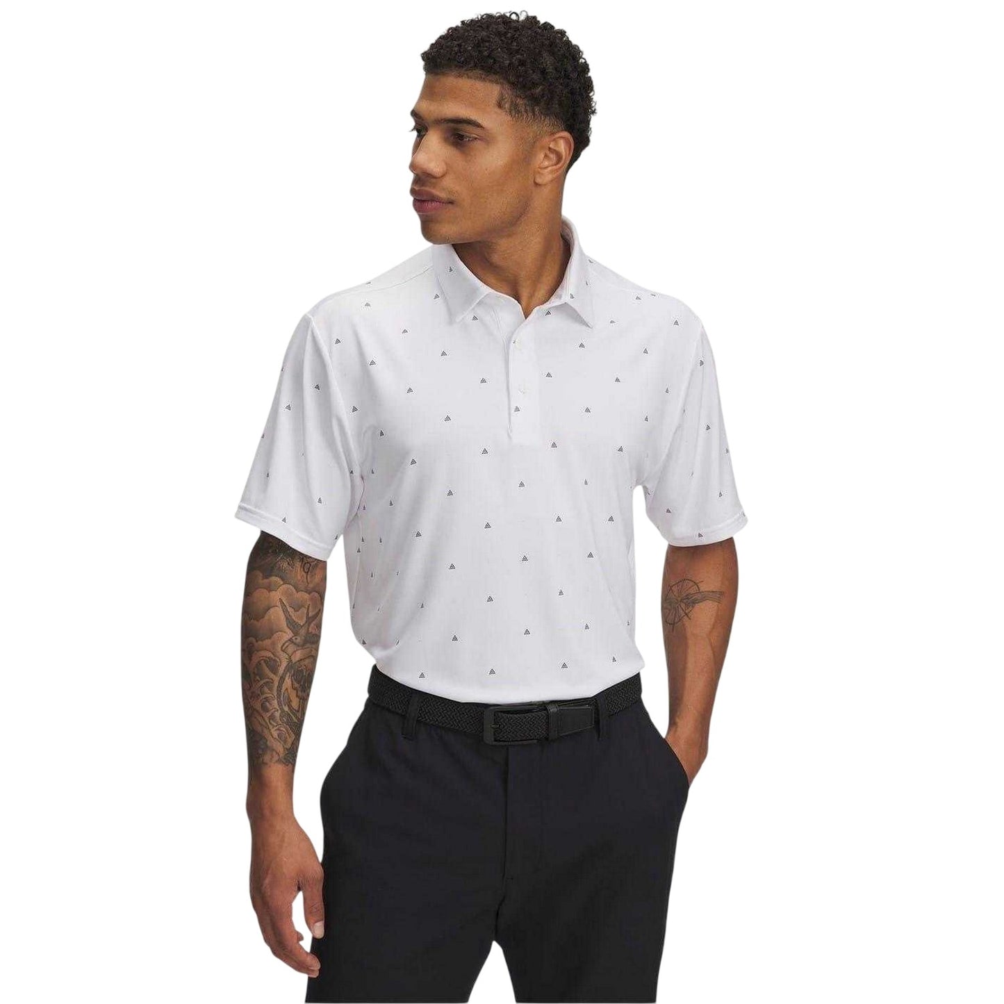 White - Front - Under Armour Mens Printed Polo Shirt