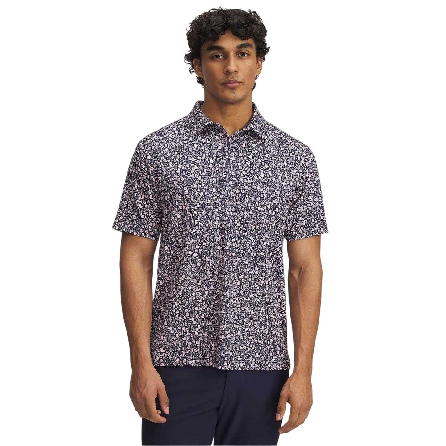 Blue-Multicoloured - Front - Under Armour Mens Printed Polo Shirt