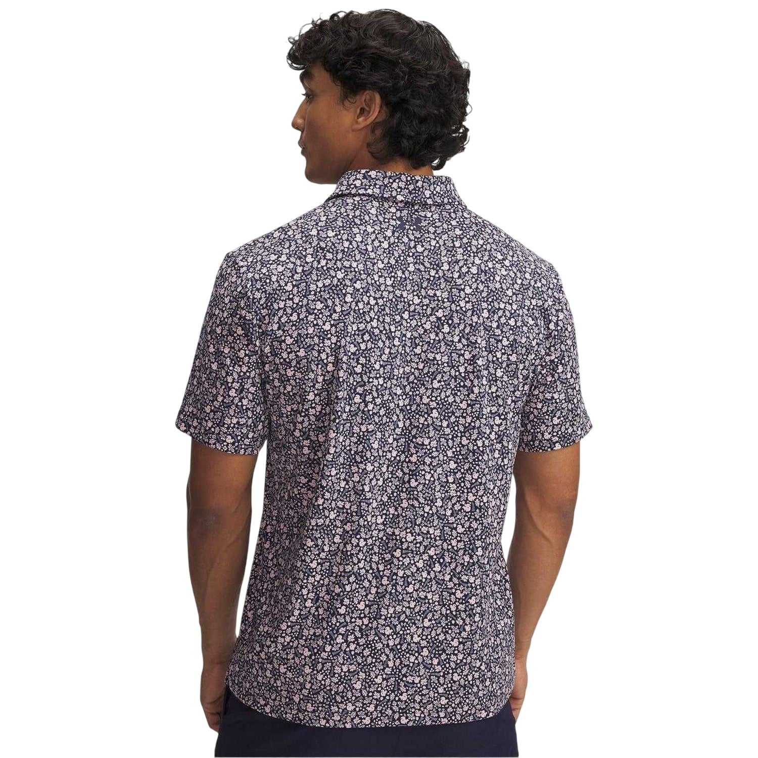 Blue-Multicoloured - Back - Under Armour Mens Printed Polo Shirt