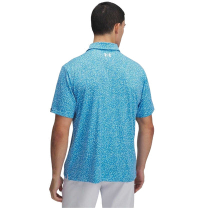 Bright Blue - Back - Under Armour Mens Printed Polo Shirt