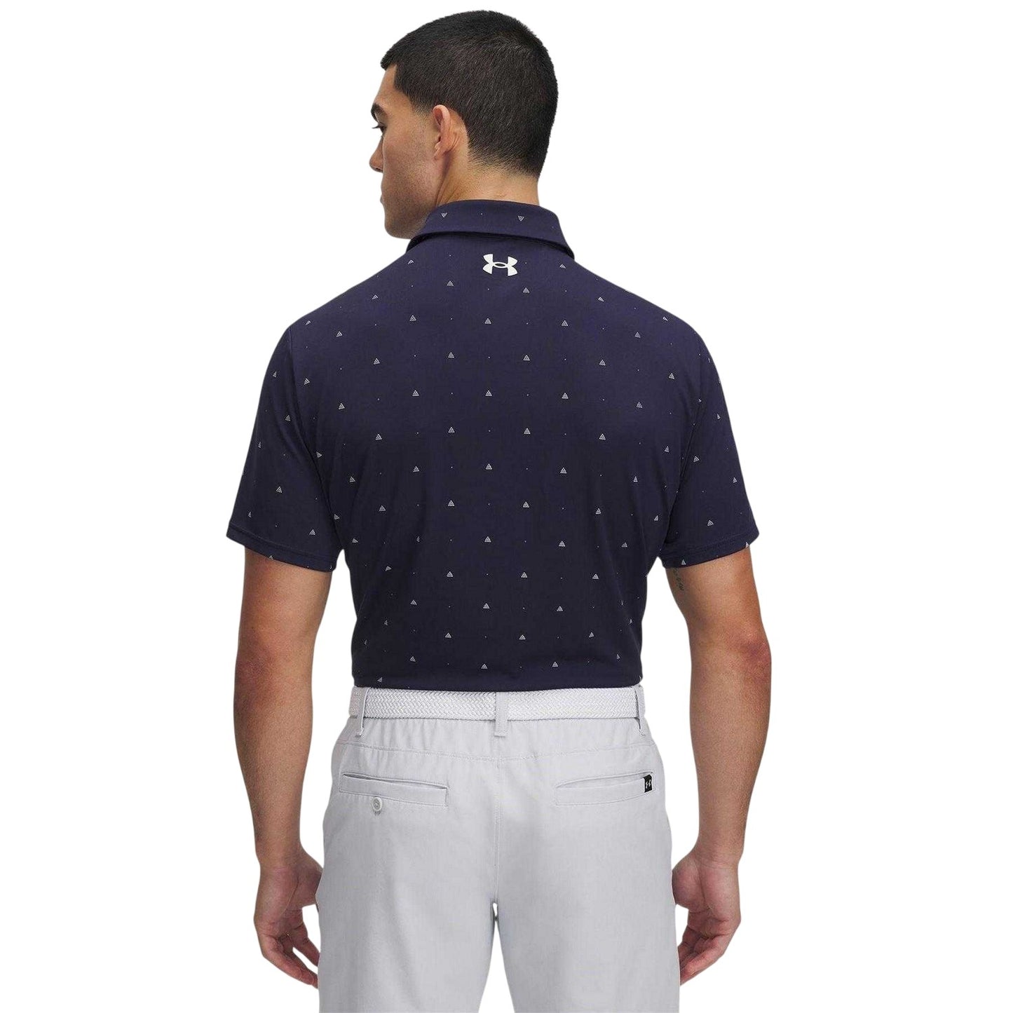 Dark Blue - Back - Under Armour Mens Printed Polo Shirt