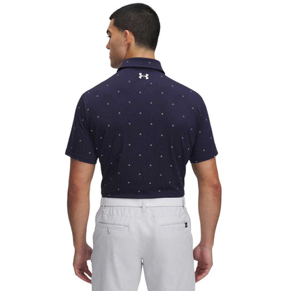Dark Blue - Back - Under Armour Mens Printed Polo Shirt