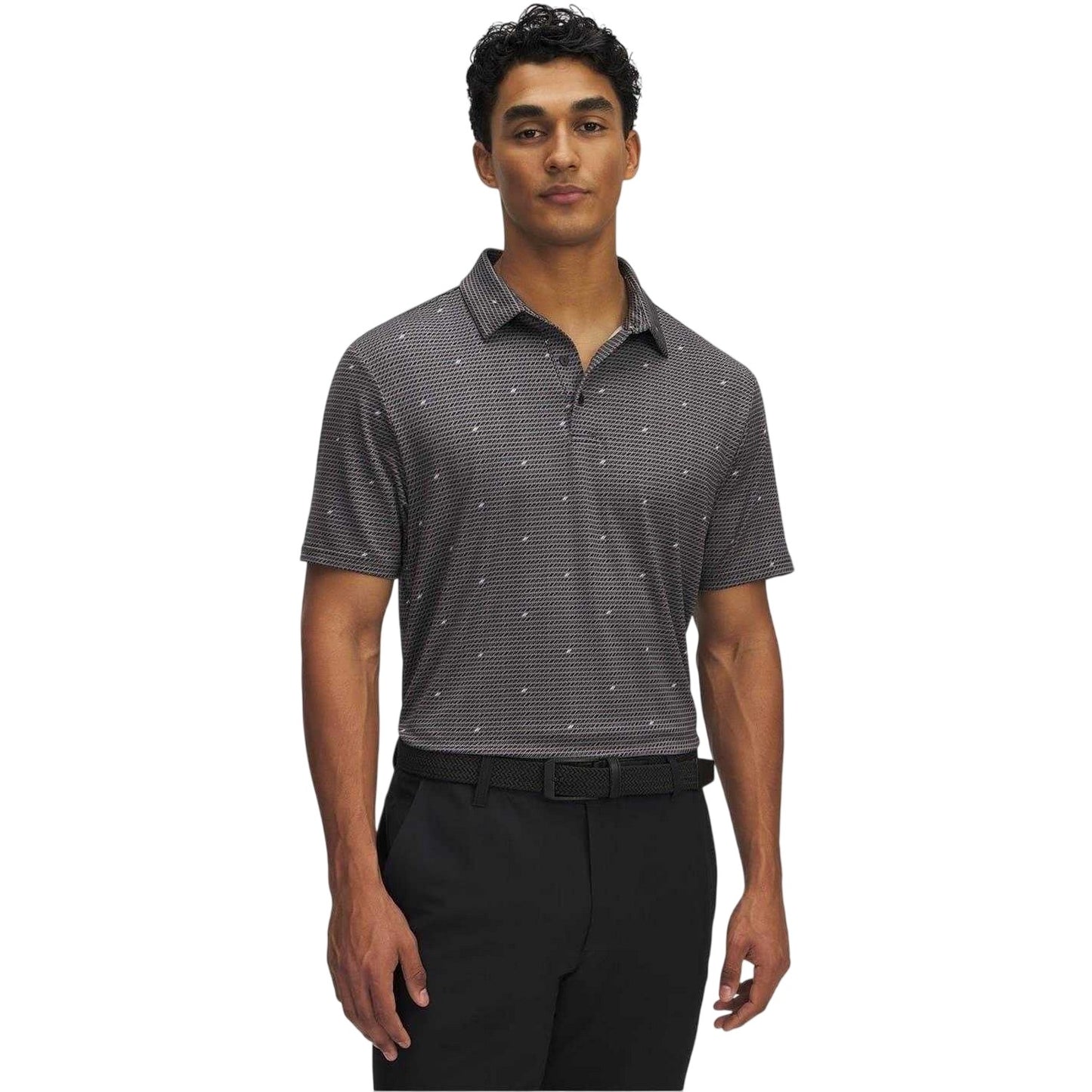 Grey - Front - Under Armour Mens Printed Polo Shirt