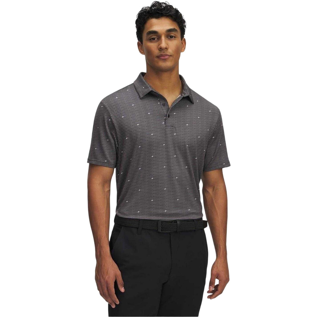 Grey - Front - Under Armour Mens Printed Polo Shirt