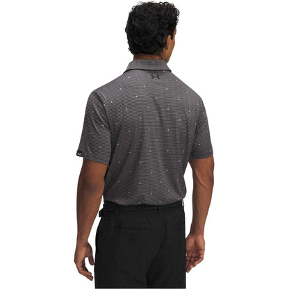 Grey - Back - Under Armour Mens Printed Polo Shirt