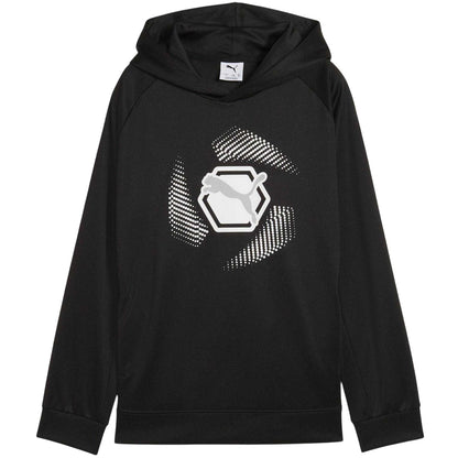 Puma Black - Front - Puma Childrens-Kids Overhead Hoodie