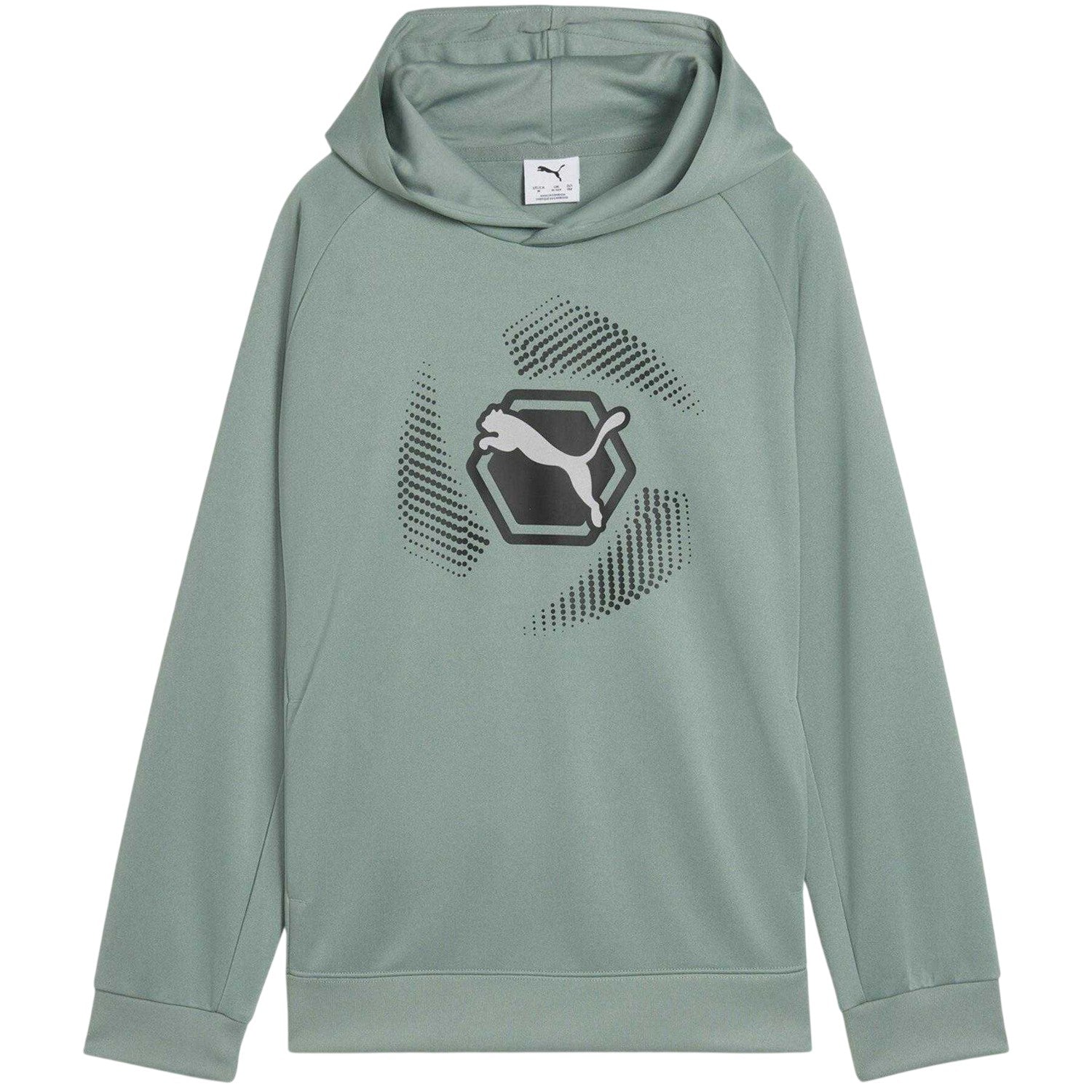 Green - Front - Puma Childrens-Kids Overhead Hoodie