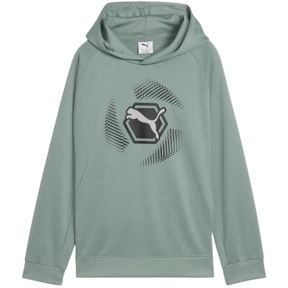 Green - Front - Puma Childrens-Kids Overhead Hoodie