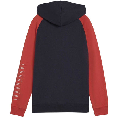 Navy - Back - Puma Childrens-Kids Colour Block Raglan Full Zip Hoodie